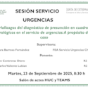 Hallazgos del diagnóstico de presunción en cuadros neurológicos en el servicio de urgencias: A propósito de un caso