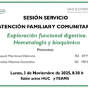 Exploración funcional digestiva. Hematología y bioquímica