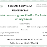 Revisión nuevas guías Fibrilación Auricular en urgencias