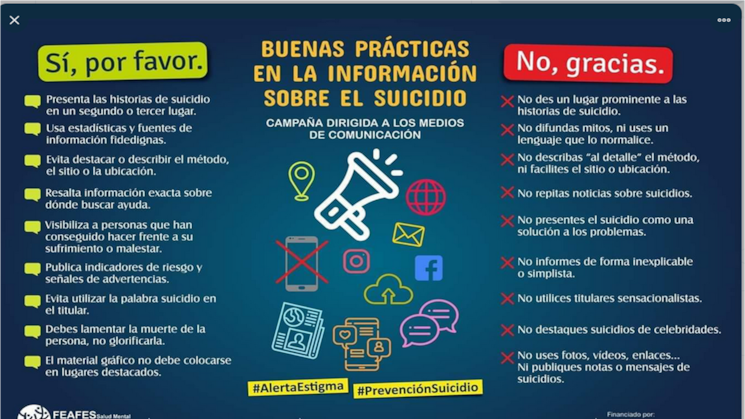 Campaa sobre buenas prcticas en la informacin sobre el suicidio 2019 Campaa sobre buenas prcticas en la informacin sobre el suicidio 2019