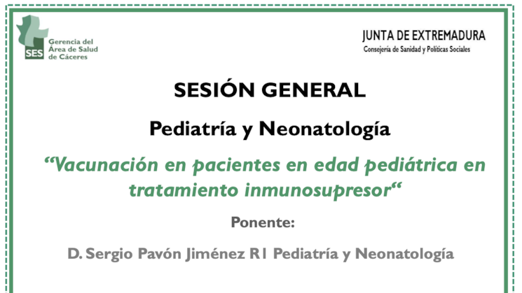 Vacunacin en pacientes en edad peditrica en tratamiento inmunosupresor Vacunacin en pacientes en edad peditrica en tratamiento inmunosupresor