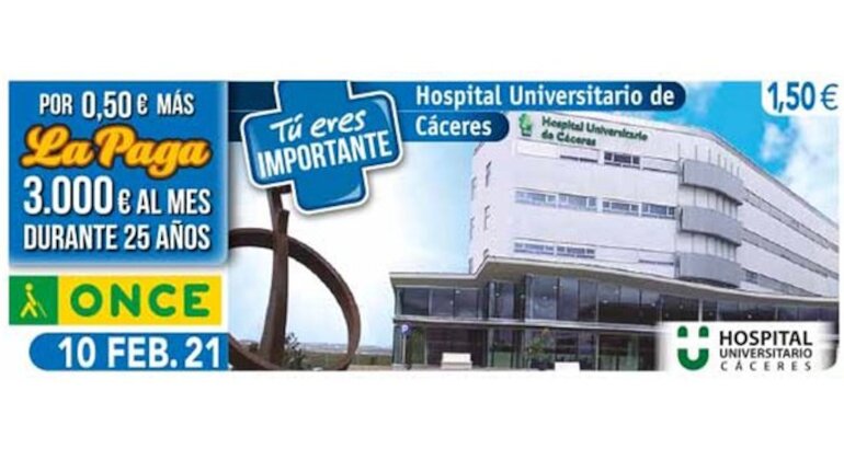 El Hospital Universitario de Cceres protagoniza el cupn de la ONCE 