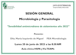 Sensibilidad antimicrobiana de aislamientos año 2022