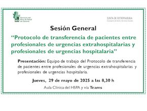 Protocolo de transferencia de pacientes entre profesionales de urgencias extrahospitalarias y profesionales de urgencias hospitalaria
