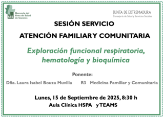 Exploración funcional respiratoria, hematología y bioquímica