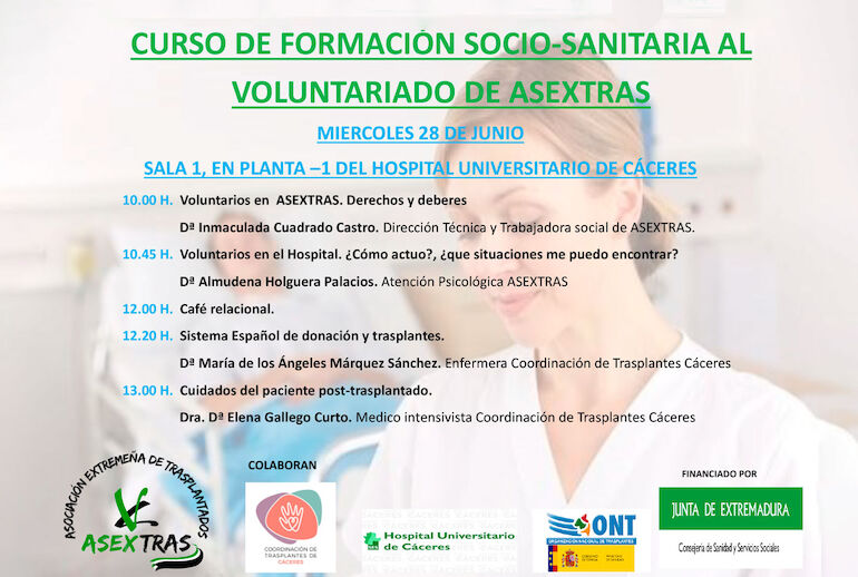 Curso de formacin sociosanitaria al voluntariado de ASEXTRAS