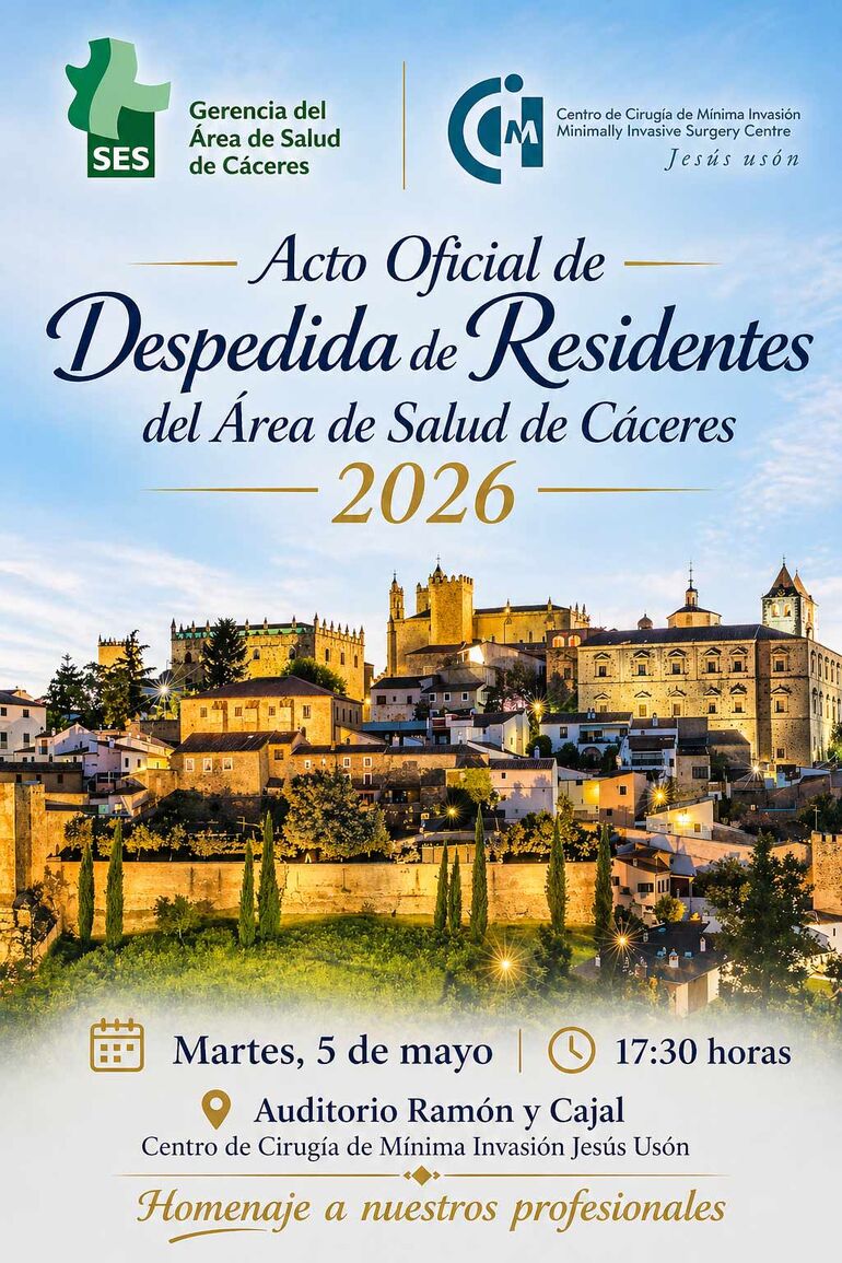 Acto de despedida de residentes del rea de Salud de Cceres 2026