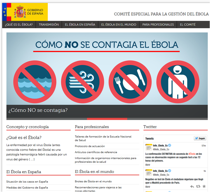 Ébola Web Ministerio