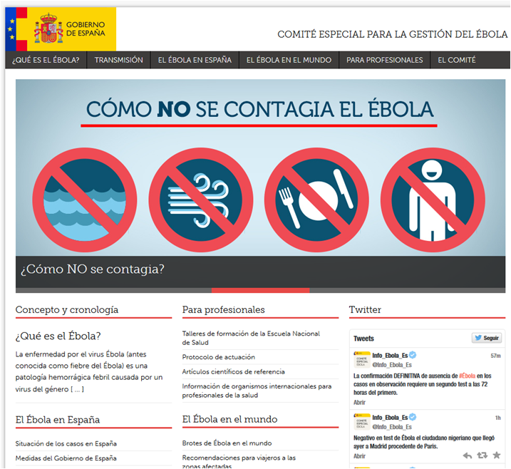 Ébola Nueva Web Ministerio Ébola Web Ministerio