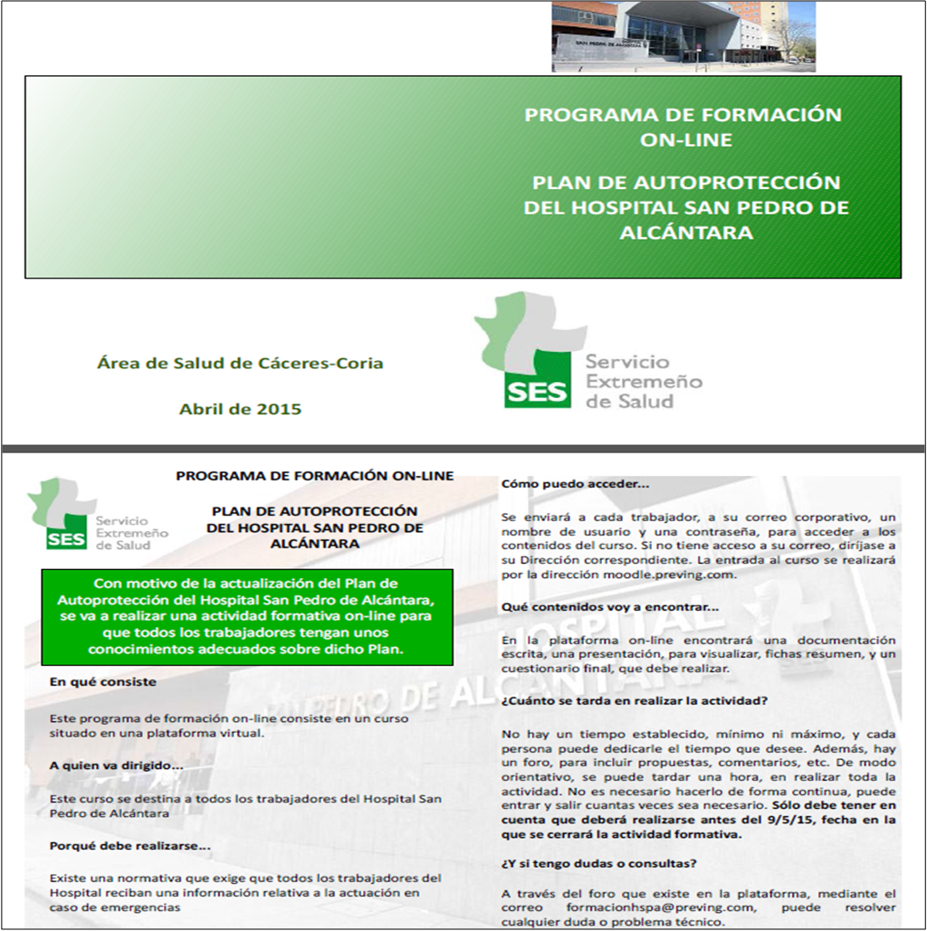 Plan de autoprotección formación online Plan de autoprotección formación online