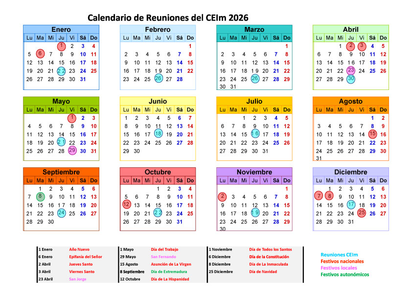 Calendario CEIm 2026